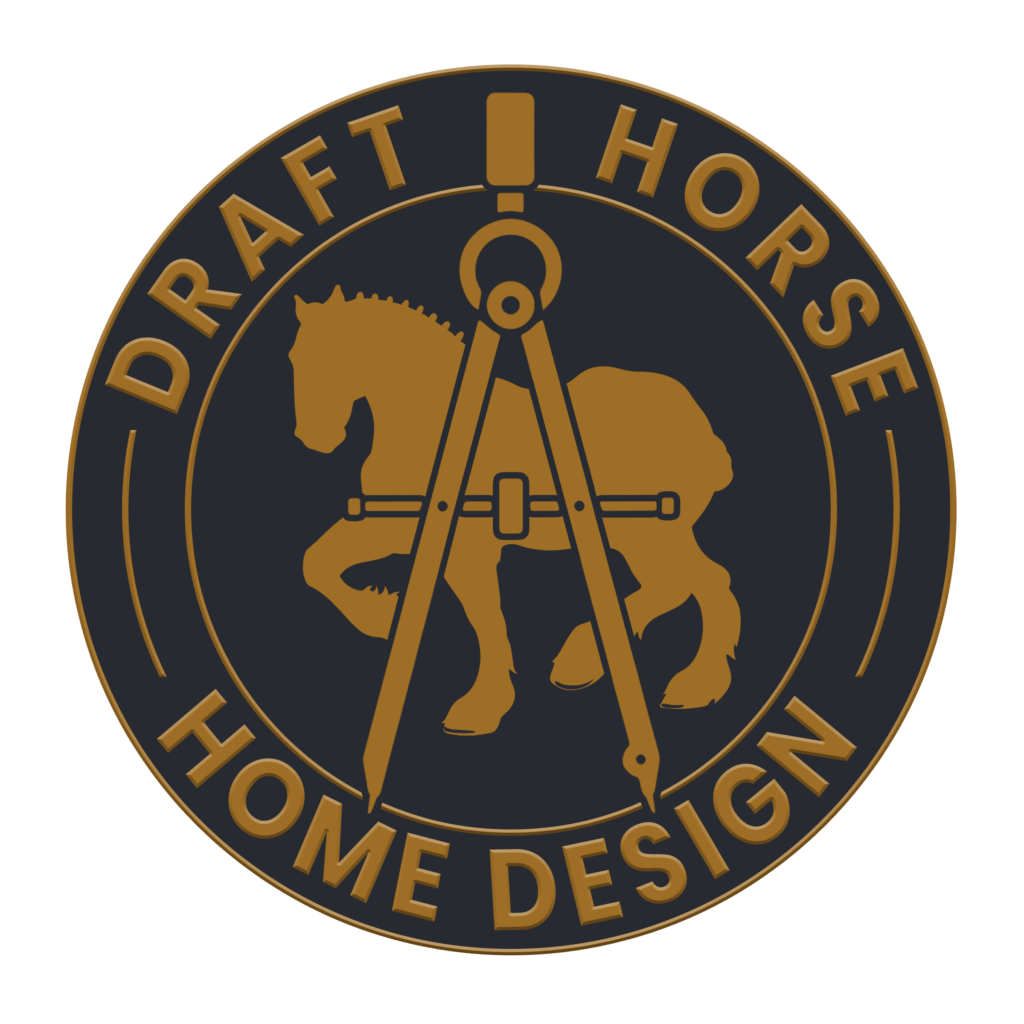 Draft Horse Home Design Emblem Logo